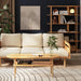  The Kennard coffee table paired with other modern furniture in a spacious living room, illustrating its versatile design.