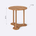 Top-down view highlighting the seamless craftsmanship of the tabletop with its modern circular shape.