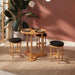Close-up of the beech wood texture and natural finish on the table's surface.