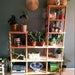 A profile view displaying all six open shelves, offering ample space for storage while maintaining a sleek, minimalist appearance.