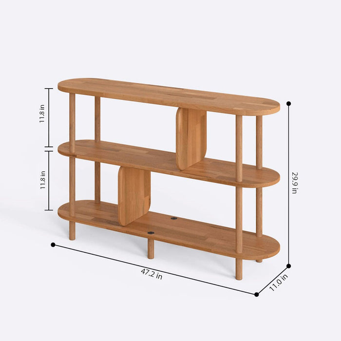 Malibu Low Bookcase in a living room setting, demonstrating how it complements modern interiors.