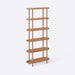 Side view of the tall narrow bookcase, highlighting the sleek, space-saving profile ideal for compact spaces.