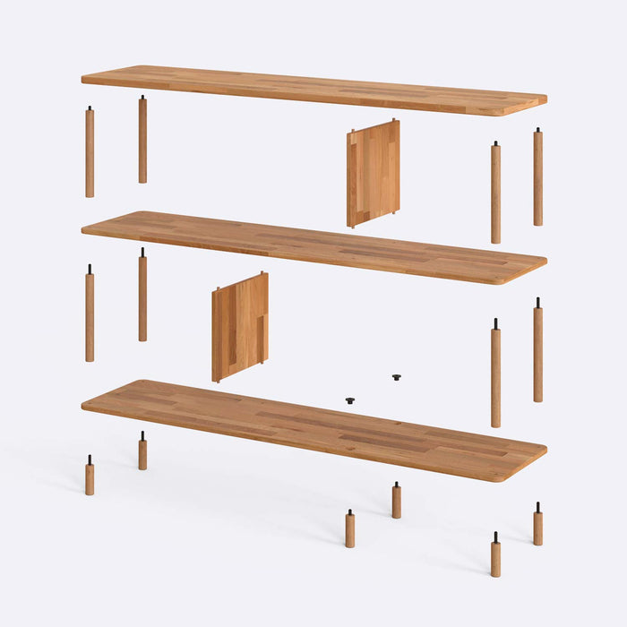 The Manhattan 3 shelf bookcase displayed empty, showcasing its versatile design and ample storage capacity.