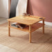 View of the Manhattan Modern Coffee Table With Storage with a sleek beech wood finish and integrated storage beneath the surface.