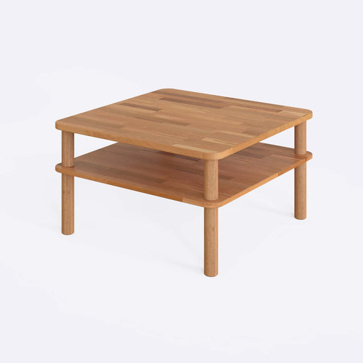 Close-up of the storage compartment under the Manhattan Modern Coffee Table, showing ample space for organization.