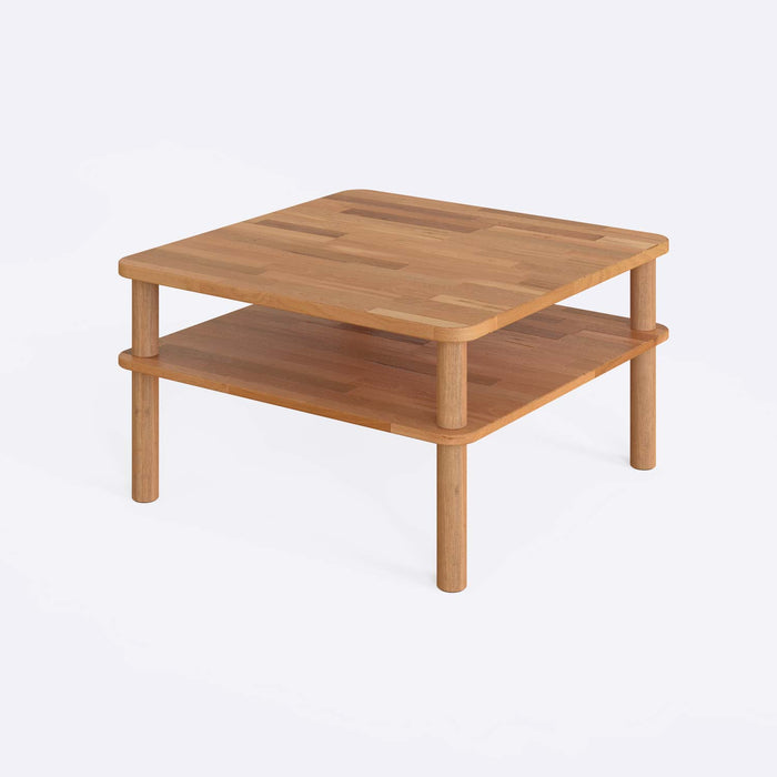 Close-up of the storage compartment under the Manhattan Modern Coffee Table, showing ample space for organization.