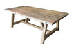 Montpelier Pine hardwood rectangular dining table with a classic trestle base design, offering a rustic, timeless appeal