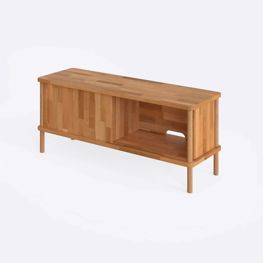 Northampton Solid Beech Wood TV Unit Cabinet | Modern Media Console Demontha