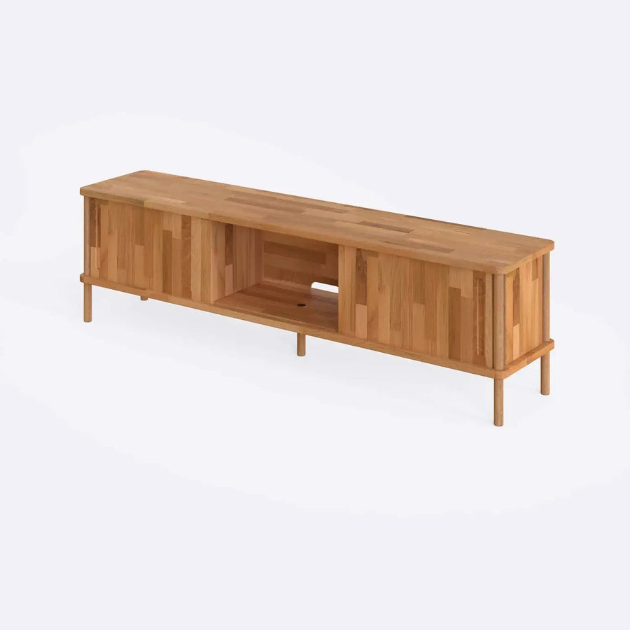 Northampton Solid Beech Wood TV Unit Cabinet | Modern Media Console Demontha