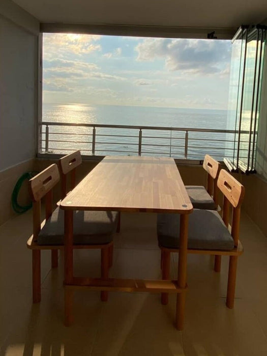 An image of a smooth wooden surface with subtle natural patterns, perfect for gatherings.
