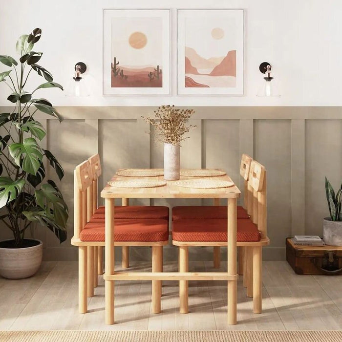A close-up of the tapered design of a contemporary wooden furniture piece, blending well in any setting.