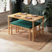 Pasific dining table set with bench featuring a modern wood design, perfect for contemporary dining spaces.