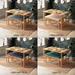 Various linen color finishes for the Pasific dining table set with bench, featuring brown, ash, annual, and navy blue options.