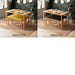 Additional linen color finishes for the Pasific dining table set with bench, including oil yellow and black.