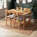 A stylish rectangle dining table for 4, featuring a modern wood design with clean lines, ideal for contemporary dining spaces.