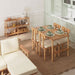 Side angle of the dining table with a minimalist design, offering ample space for four people in a sleek dining area.