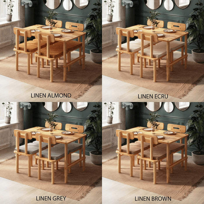 A modern dining scene featuring the rectangle dining table for 4, complemented by stylish chairs that emphasize simplicity and comfort.
