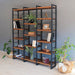 Side angle of the Portland Pine Room Divider Bookcase highlighting its spacious, tiered design, ideal for modern interiors.