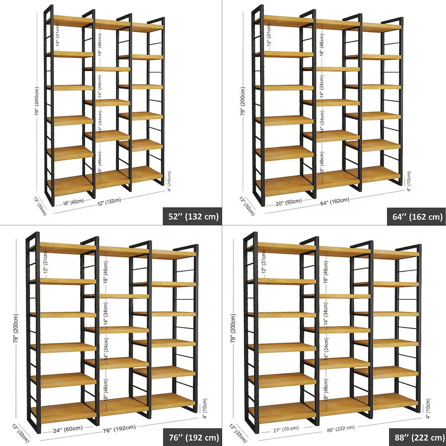Portland Pine Room Divider Bookcase in a minimalist home office setup, neatly organizing books and decor.