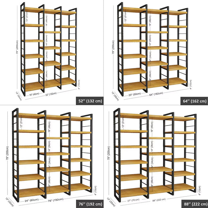 Portland Pine Room Divider Bookcase in a minimalist home office setup, neatly organizing books and decor.