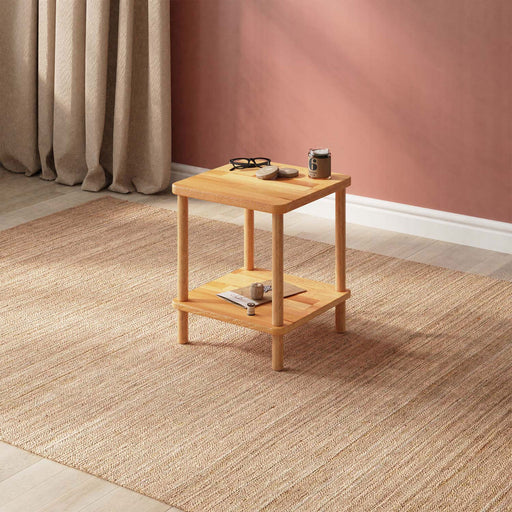 Queens Beech Wood Narrow Side Coffee Table showcasing its sleek, minimalist design with smooth beech wood surface and narrow dimensions