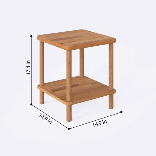 Side view of the Queens Beech Wood Narrow Side Coffee Table, highlighting its clean lines and sturdy frame