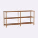 Top-down view of the Queens Natural Wood Bookshelf displaying the open shelves, perfect for organizing books or decor.
