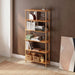 Front view of the Soho 6 Shelf Bookcase, showcasing its sleek, solid wood open design and minimalist style.