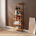 Angled view of the Soho 6 Shelf Bookcase, highlighting its sturdy frame and elegant six-tier shelving.