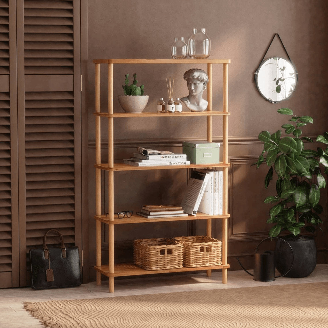 Open Design Solid Wood Bookcase