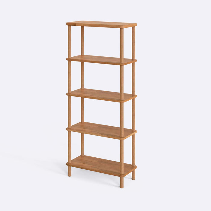 Stylish Soho 5-shelf bookcase filled with books and decorative items, perfect for modern interiors.