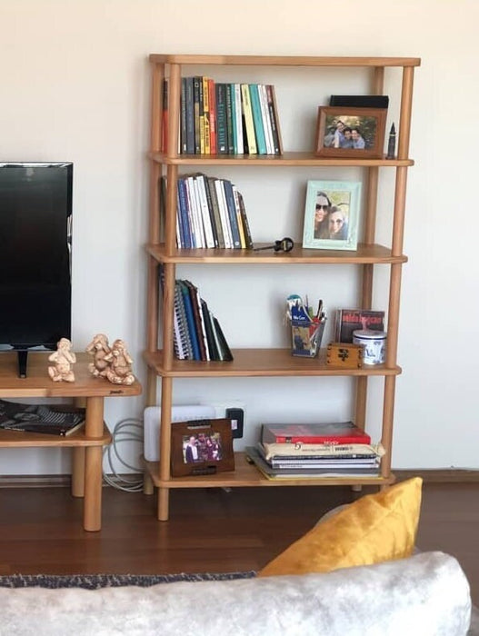 Top-down view of the Soho 5-shelf bookcase with clean lines and a classic look, ideal for any space.