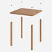 Side view of the Soho Minimalist Dining Table, showcasing its elegant square shape and solid wood material, perfect for a contemporary minimalist dining room