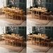 A variety of customizable color finishes for the dining set, featuring linen oil, linen yellow, and linen black for personalized style.