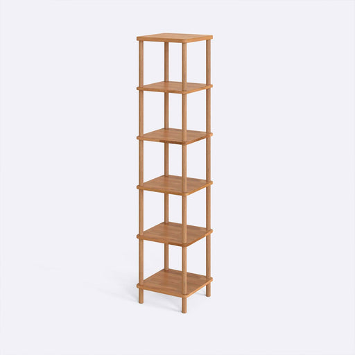 Close-up of the sturdy beech wood shelves on the Soho bookcase, emphasizing the smooth finish and modern craftsmanship.