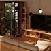 Zoomed-in shot of the bottom shelf, showing the solid base and durable beech wood material.