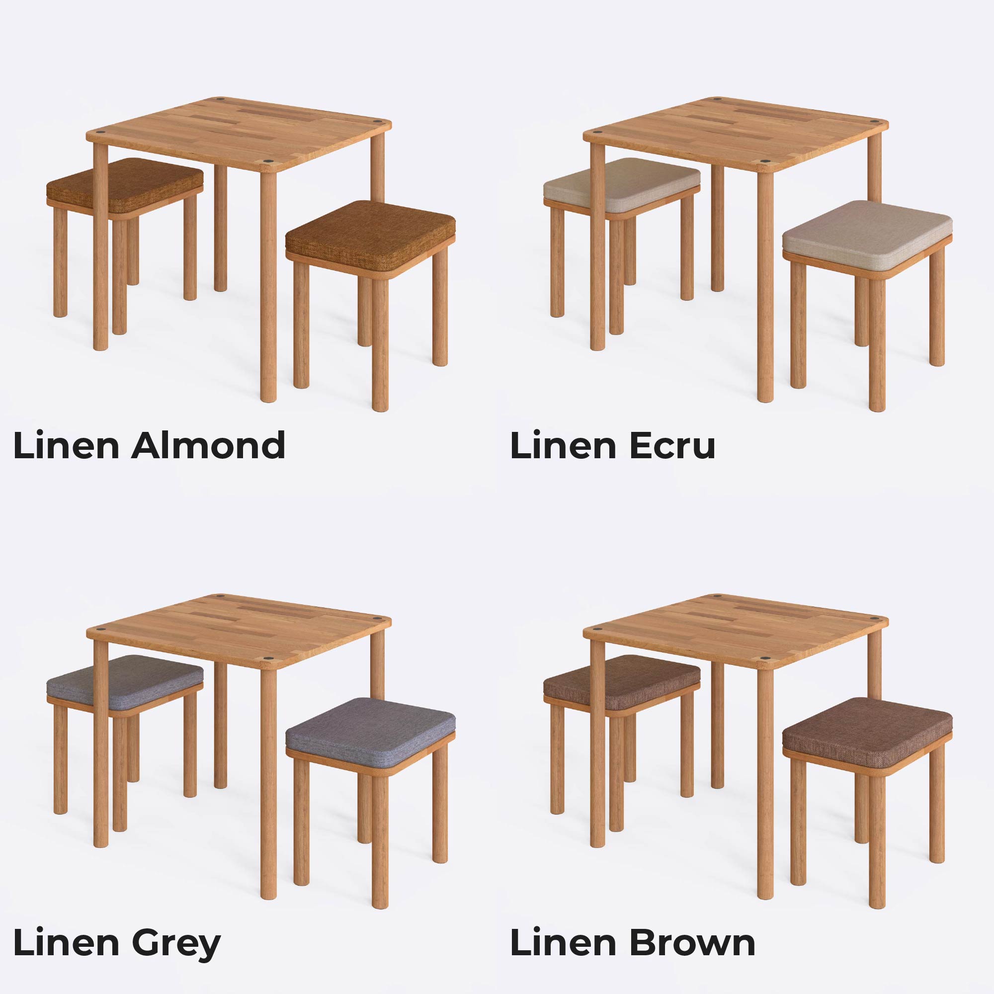 Square Dining Table with Bench – Modern Wood
