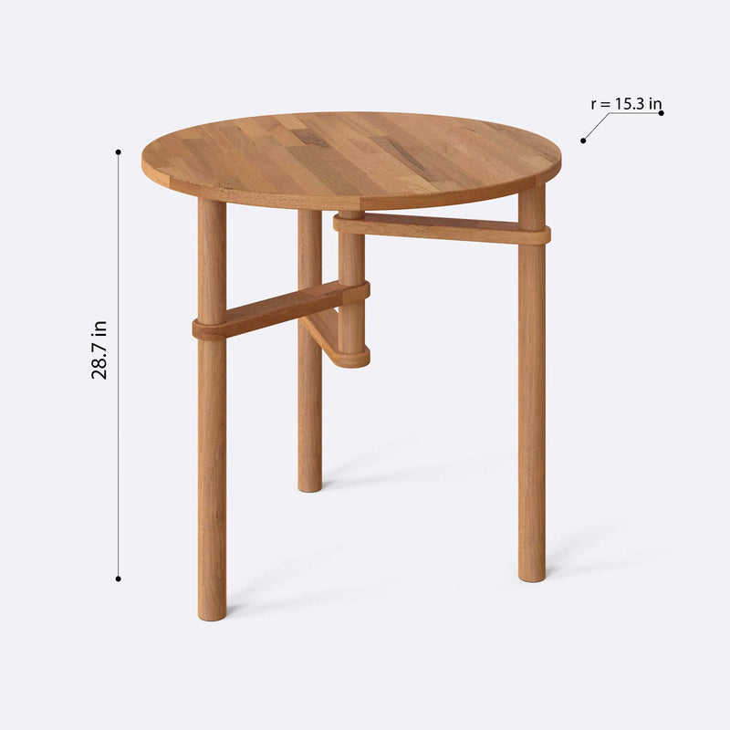 Roundwise Table Wise Solid Beech Wood Round Dining Table – Small Modern Design