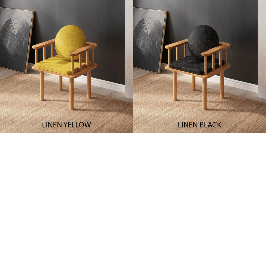 Brooklyn Solid Beech Wood Chair | Modern Upholstered Dining Chair Demontha
