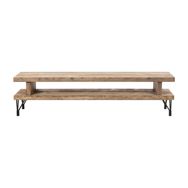 Sartell Pine Wood TV Stand with 2 Shelves