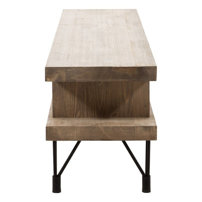 Sartell Pine Wood TV Stand with 2 Shelves Tomruque Wood Studios