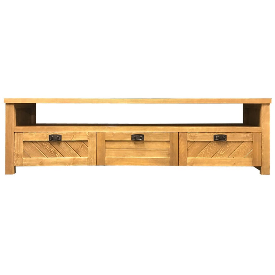 Kinston Solid Pine Wood TV Stand Mozilya