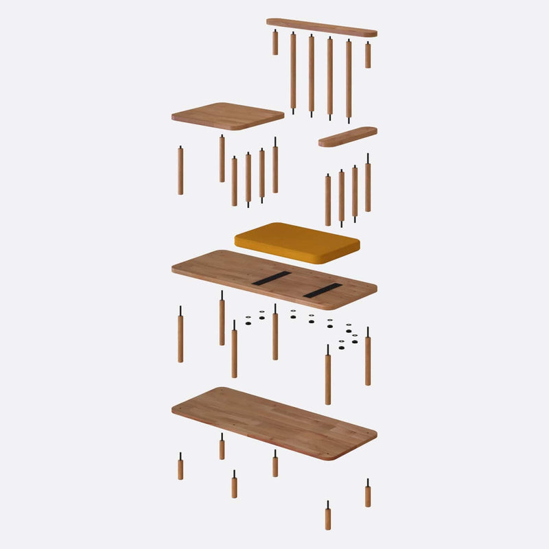 Grant Solid Wood BenchWood Entryway Bench