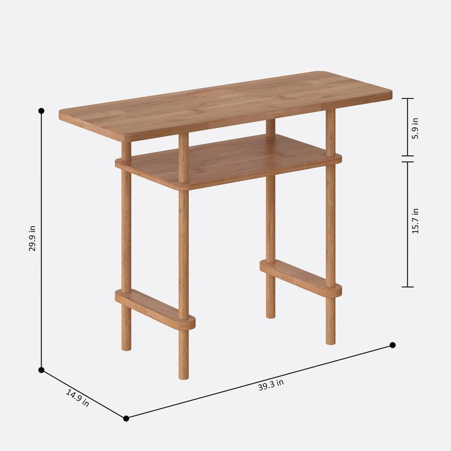 Soho Solid Beech Wood Console Table – Modern Minimalist Entryway Design Demontha