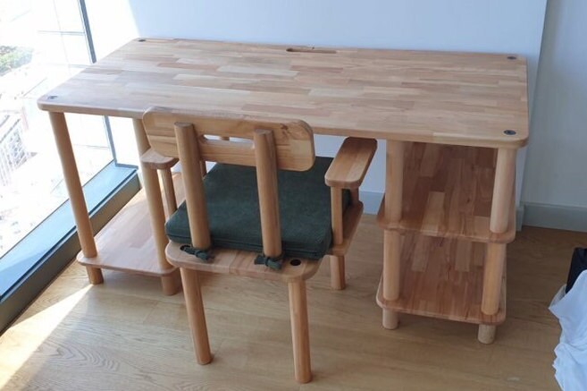 Porter Solid Beech Wood Computer Desk | Modern Gaming Desk Demontha