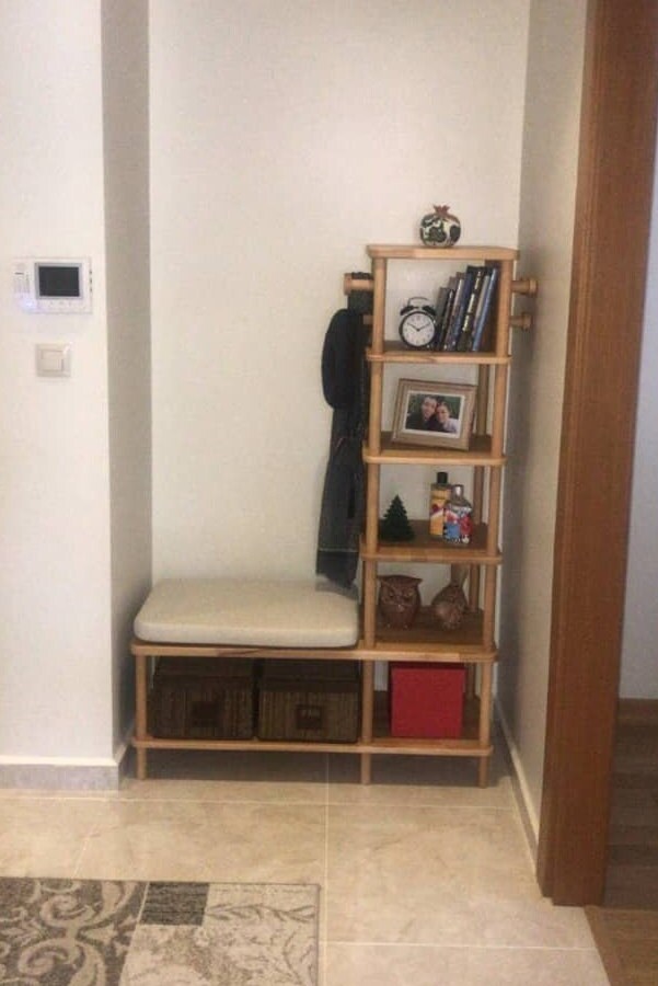 Lincoln Solid Beech Wood Cloakroom | Modern Entryway Bench and Coat Rack Demontha