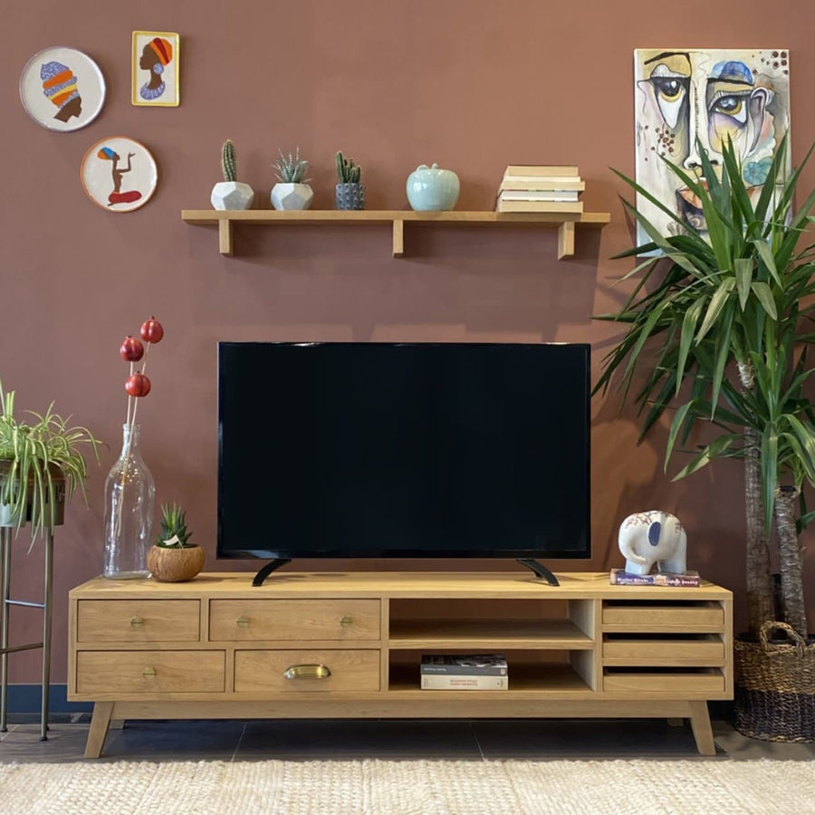 Harris Pine Wood TV Stand Tomruque Wood Studios
