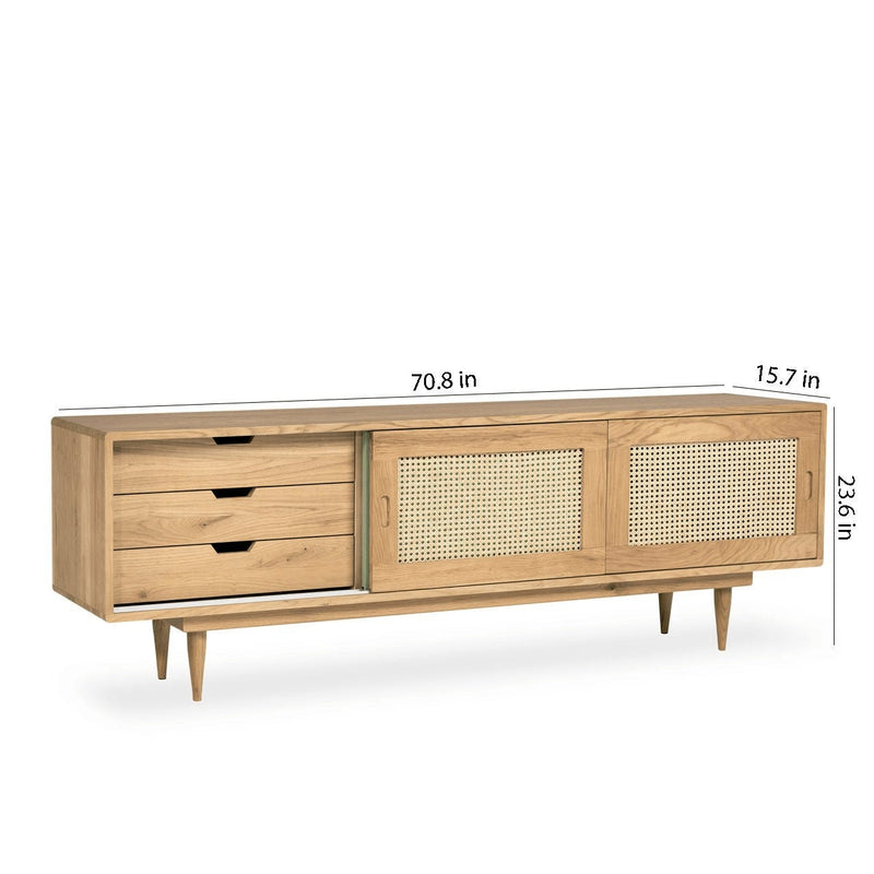 Grapeland Oak Wood TV Stand