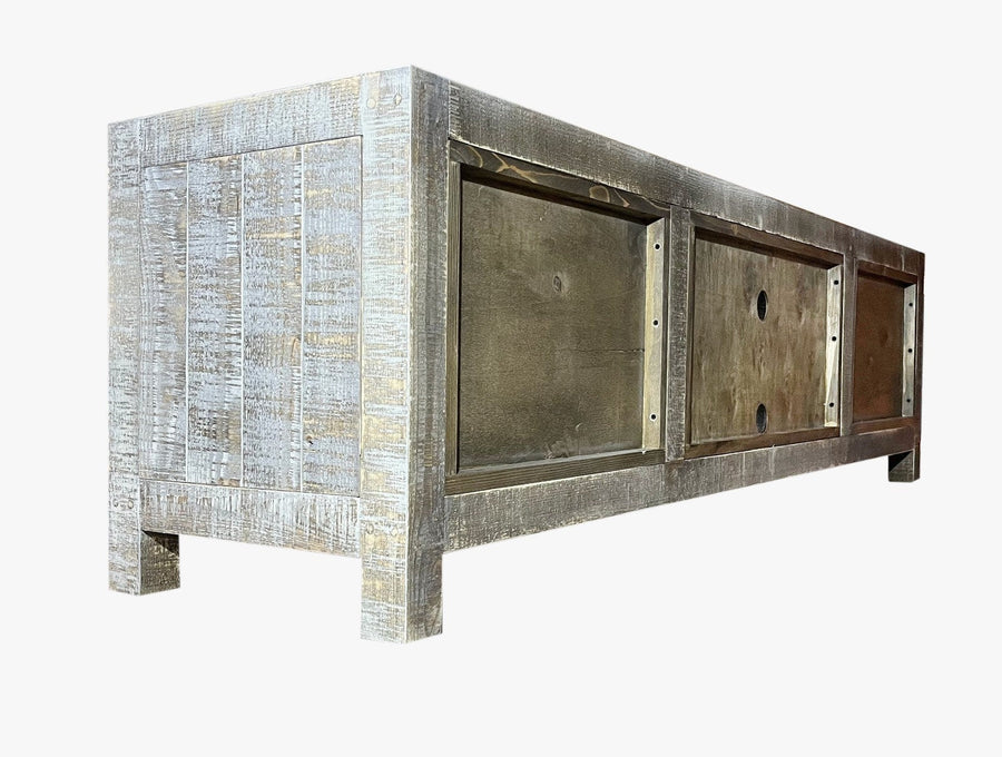 Burlington Pine Wood TV Stand with Cabinets Tomruque Wood Studios