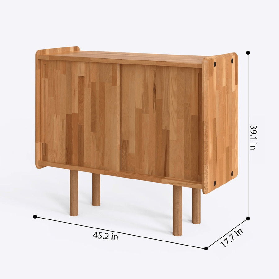 Compton Solid Beech Wood High Buffet | Modern Storage Sideboard Demontha